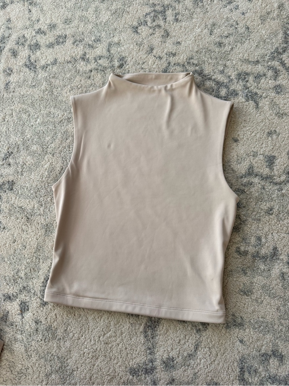 Express Body Contour High Compression Tank Top Beige Small